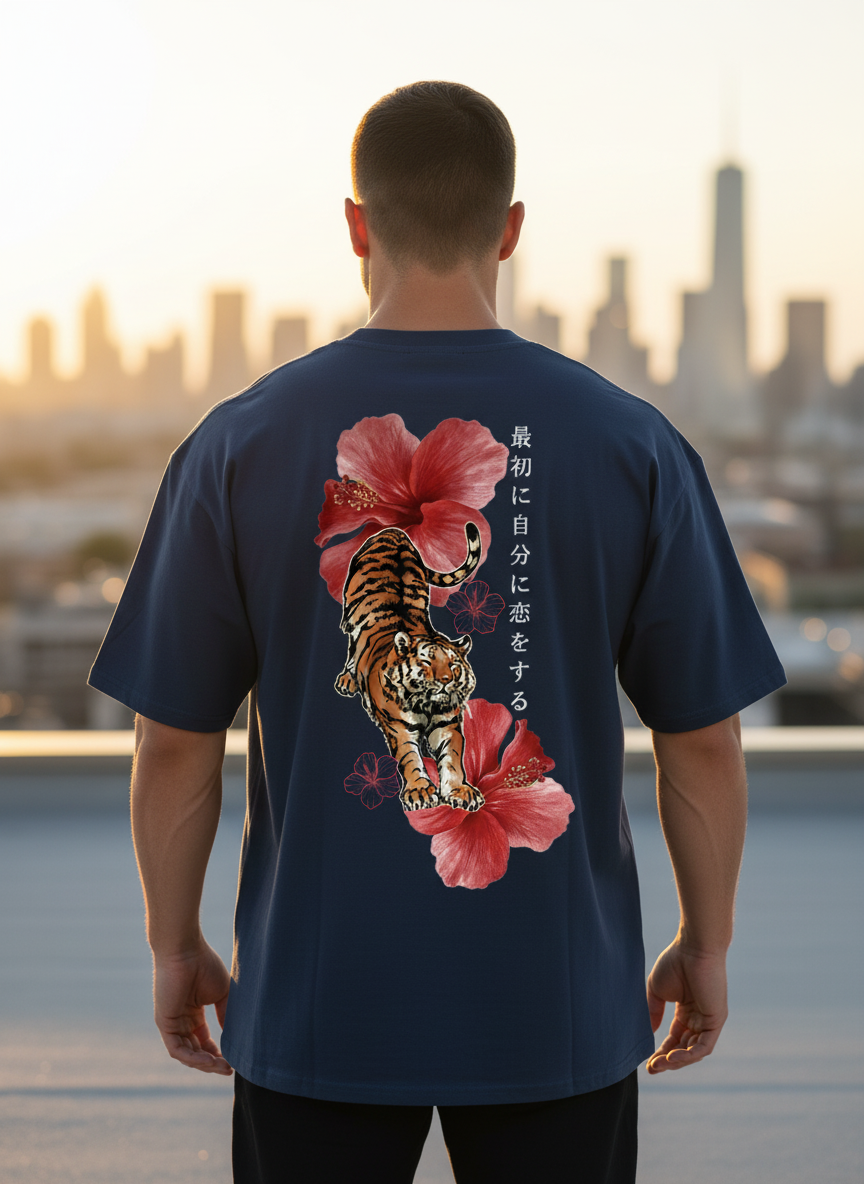 Hibiscus Tiger Oversized Tee