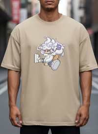 Anngi "Cloud Boy" Graphic Tee | Beige Anime Streetwear Shirt