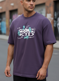 Angel Halo vs Demon Heads Purple T-Shirt | Edgy Graphic Top