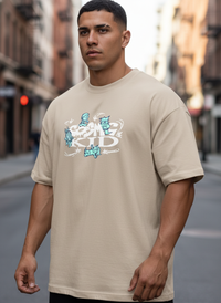 Anngi "Cosmic Kid" Graphic Tee | Beige Retro Street Style