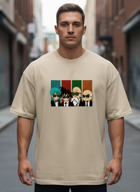 Anngi Cool Anime Gang Graphic Tee | Beige Streetwear