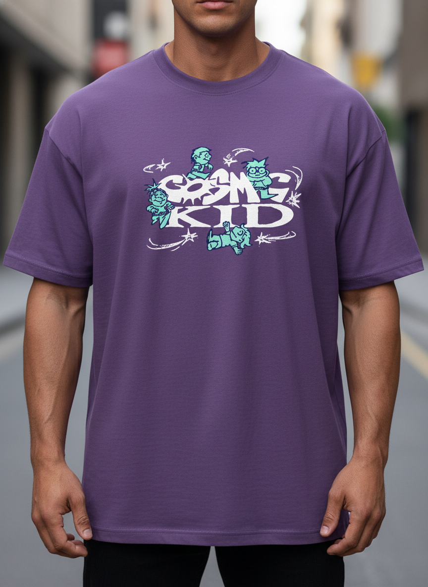 Angel Halo vs Demon Heads Purple T-Shirt | Edgy Graphic Top