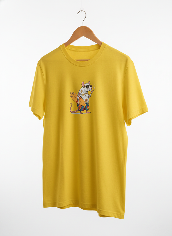 Anngi Tattooed Mouse Graphic Tee | Yellow Summer Shirt