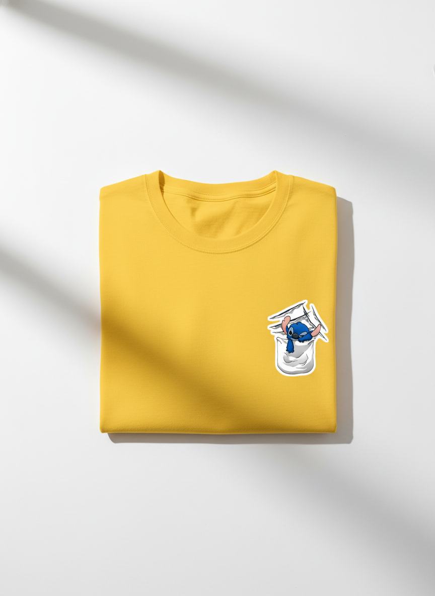 Anngi Pocket Peeker Blue Alien Tee