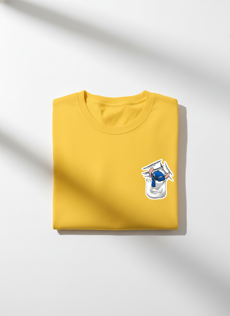 Anngi Pocket Peeker Blue Alien Tee