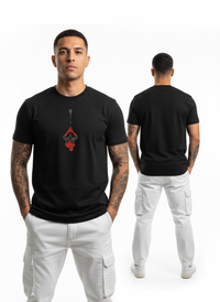 Anngi Hanging Spidey Black Cotton Tee