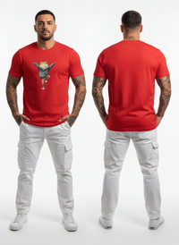 Anngi Red Yoga Frog Graphic Tee
