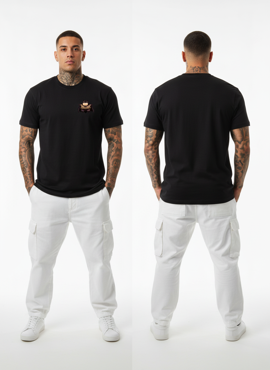 Anngi Chubby Batman Black Graphic Tee