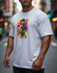 Sword Warrior White T-Shirt | Anime Swordsman Graphic Tee
