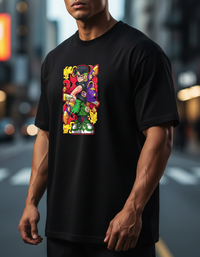 Anngi Green Hair Samurai Graphic Tee | Black Streetwear Shirt