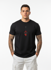 Anngi Hanging Spidey Black Cotton Tee