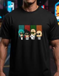 Anngi Cool Anime Squad Graphic Tee | Black Streetwear Shirt