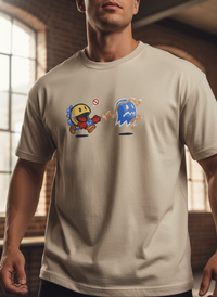 Anngi Retro Gaming Parody Graphic Tee | Beige Streetwear