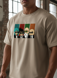 Anngi Cool Anime Gang Graphic Tee | Beige Streetwear