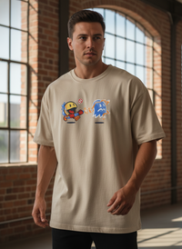 Anngi Retro Gaming Parody Graphic Tee | Beige Streetwear