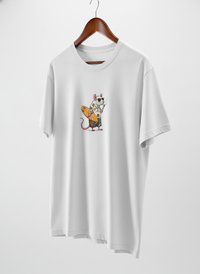Anngi Cool Surfer Mouse White Tee
