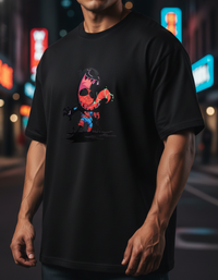 Anngi Funny Symbiote Graphic Tee | Black Streetwear Shirt